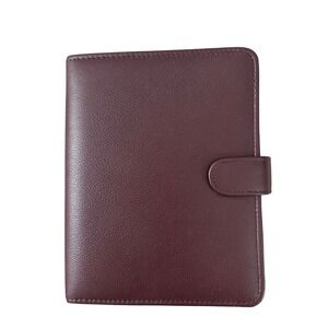 Franklin Planner Compact Sewn Leather I" Snap Binder Burgundy 18730 FCP865-59